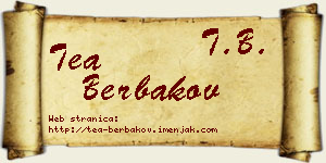 Tea Berbakov vizit kartica